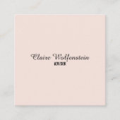 Eenvoudig Elegant Script Blush Pink Professional Vierkante Visitekaartje (Voorkant)