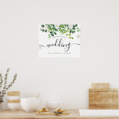 Eenvoudig Elegant Script Botanical Greenery Weddin Poster (Keuken)
