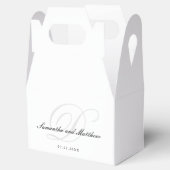 Eenvoudig Elegant Script Bride Groom Monogram Wedd Bedankdoosjes (Geopend)