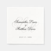 Eenvoudig Elegant Script Bride Groom Monogram Wedd Servet (Voorkant)