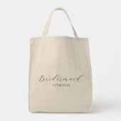 Eenvoudig Elegant Script Bruidsmeisje gepersonalis Tote Bag (Achterkant)