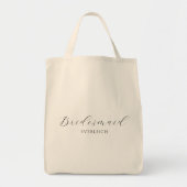 Eenvoudig Elegant Script Bruidsmeisje gepersonalis Tote Bag (Voorkant)