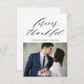 Eenvoudig elegant script bruiloft bedankkaart (Voorkant / Achterkant)