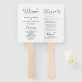 Eenvoudig Elegant Script bruiloft ceremonie progra Handwaaier (Voorkant en achterkant)