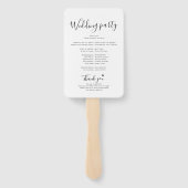 Eenvoudig Elegant Script bruiloft ceremonie progra Handwaaier (Achterkant)