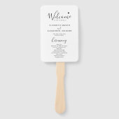 Eenvoudig Elegant Script bruiloft ceremonie progra Handwaaier (Voorkant)