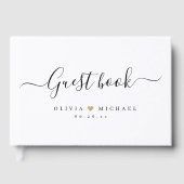 Eenvoudig elegant script bruiloft gastenboek (Voorkant)