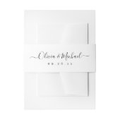 Eenvoudig elegant script bruiloft monogram uitnodigingen wikkel (Voorkant Voorbeeld)