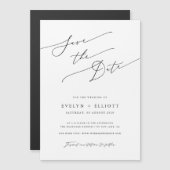 Eenvoudig Elegant Script Bruiloft Save The Date Ma (Voorkant / Achterkant)