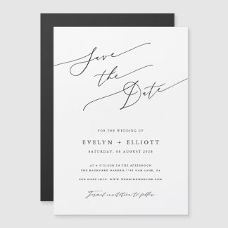 Eenvoudig Elegant Script Bruiloft Save The Date Ma