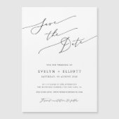 Eenvoudig Elegant Script Bruiloft Save The Date Ma (Voorkant)