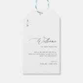 Eenvoudig elegant script bruiloft Welkom Cadeaulabel (Voorkant)