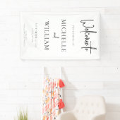 Eenvoudig elegant script bruiloft Welkom Spandoek (Insitu)