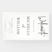 Eenvoudig elegant script bruiloft Welkom Spandoek (Horizontaal)