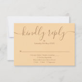 Eenvoudig Elegant Script Champagne Wedding RSVP Kaartje (Voorkant)