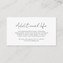 Eenvoudig Elegant Script Classic Minimalist Wedden Informatiekaartje