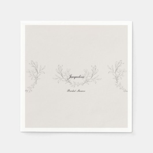 Eenvoudig Elegant Script Cream Vrijgezellenfeest C Servet (Voorkant)