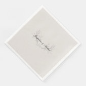 Eenvoudig elegant Script Cream Wedding Dinner Servet (Hoek)