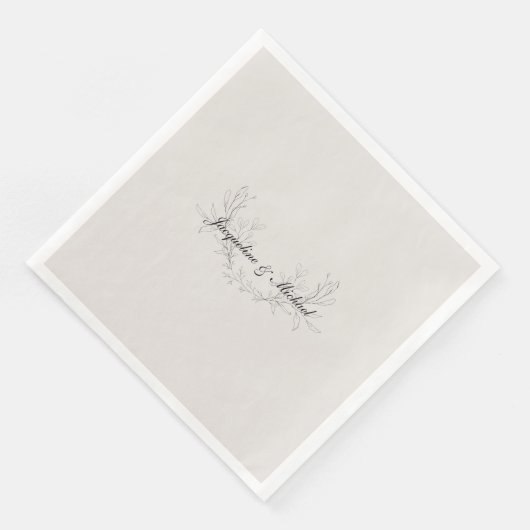 Eenvoudig elegant Script Cream Wedding Dinner Servet (Hoek)