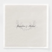 Eenvoudig elegant Script Cream Wedding Dinner Servet (Voorkant)