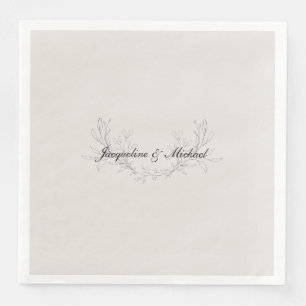 Eenvoudig elegant Script Cream Wedding Dinner Servet