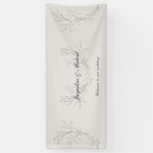 Eenvoudig Elegant Script Cream Welkom bij ons huwe Spandoek (Verticaal)