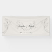 Eenvoudig Elegant Script Cream Welkom bij ons huwe Spandoek (Horizontaal)