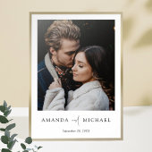 Eenvoudig Elegant Script Custom Photo Wedding Welk Poster