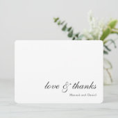 Eenvoudig Elegant Script Custom Wedding Bedankkaart (Staand voorkant)