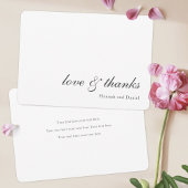 Eenvoudig Elegant Script Custom Wedding Bedankkaart