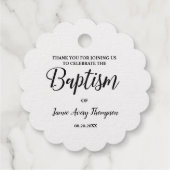 Eenvoudig Elegant Script Dank je baby meisje Zilve Bedankjes Labels (Achterkant)