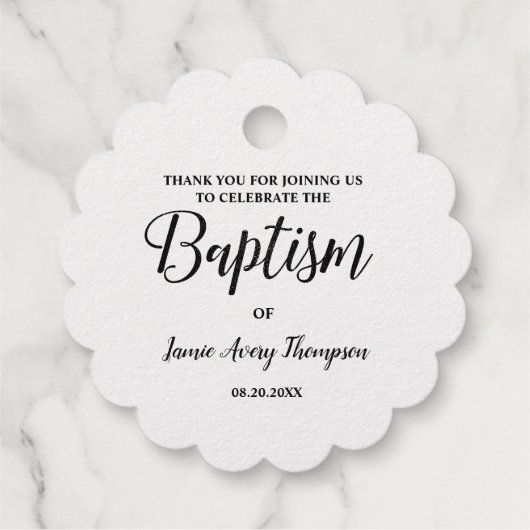 Eenvoudig Elegant Script Dank je baby meisje Zilve Bedankjes Labels (Achterkant)