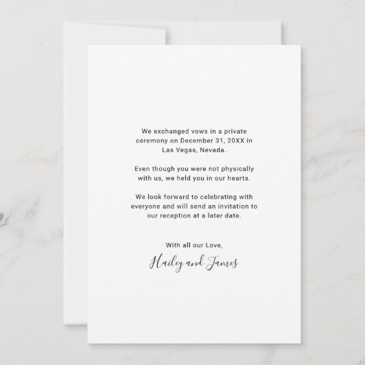 Eenvoudig elegant script dat we hebben verwijderd  aankondiging (Achterkant)