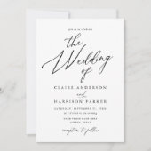 Eenvoudig Elegant Script De bruiloft van de uitnod Kaart (Voorkant)