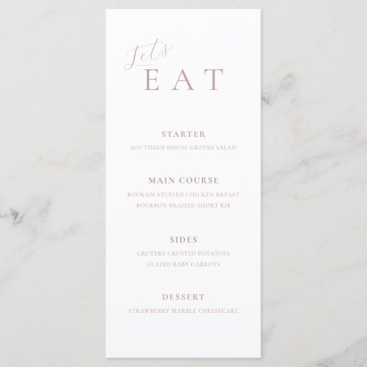 Eenvoudig Elegant Script Dinner Menu (Voorkant)