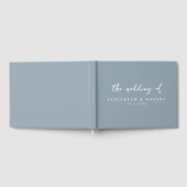 Eenvoudig Elegant Script Dusty Blue Wedding Gastenboek (Volledig)