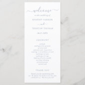 Eenvoudig Elegant Script Dusty Blue Wedding Programmakaart (Voorkant)