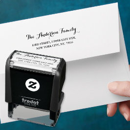 Eenvoudig Elegant Script Family Name Return-adres Zelfinktende Stempel