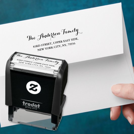 Eenvoudig Elegant Script Family Name Return-adres Zelfinktende Stempel
