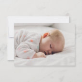 Eenvoudig elegant script foto bericht baby bedankkaart (Achterkant)