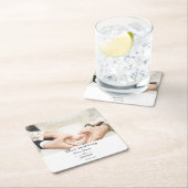 Eenvoudig Elegant Script Foto Bruiloft Party Kartonnen Onderzetters (Insitu)