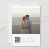 Eenvoudig Elegant Script Foto Huwelijk QR Code Save The Date (Achterkant)