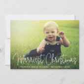 Eenvoudig Elegant Script Foto Modern Feestdagenkaart (Voorkant)