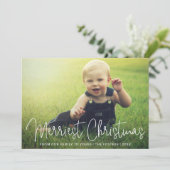 Eenvoudig Elegant Script Foto Modern Feestdagenkaart (Staand voorkant)