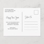 Eenvoudig Elegant Script Foto Modern Nieuwjaar Feestdagenkaart (Achterkant)