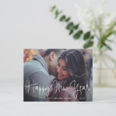 Eenvoudig Elegant Script Foto Modern Nieuwjaar Feestdagenkaart (Staand voorkant)