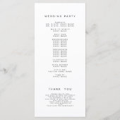 Eenvoudig Elegant Script Foto Moderne bruiloft Programmakaart (Achterkant)