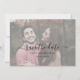 Eenvoudig Elegant Script Foto Moderne bruiloft Save The Date