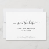 Eenvoudig Elegant Script Foto Moderne bruiloft Save The Date (Achterkant)