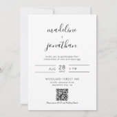 Eenvoudig Elegant Script Foto QR Code RSVP Wedding Kaart (Achterkant)